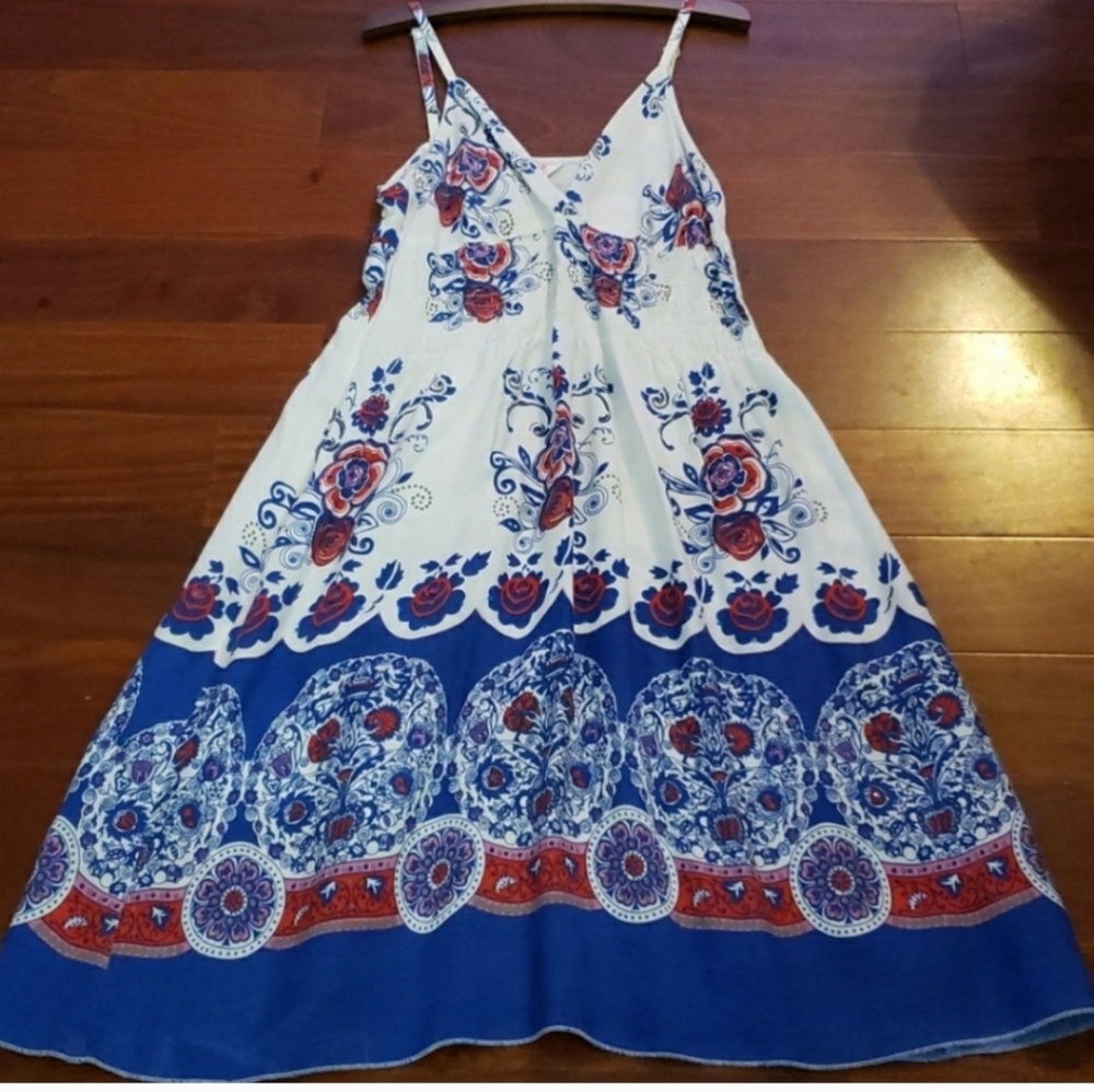 Flower print summer cotton dress,